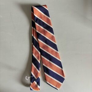 Brooks Brothers Navy & Orange Diagonal Stripe Tie